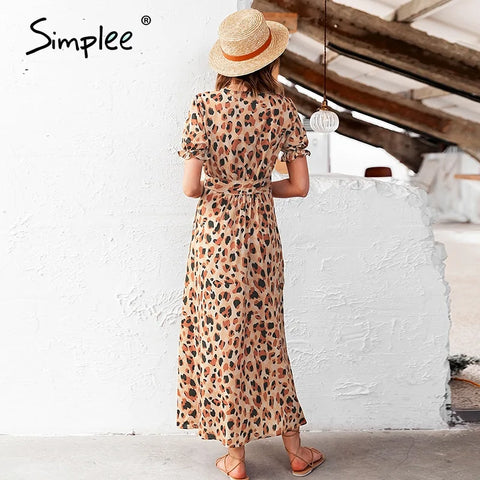 Simplee Leopard Print Dress