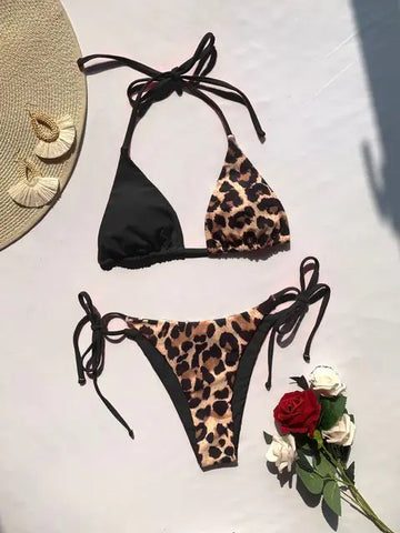 Ellolace Leopard 2 Piece Bikini Set