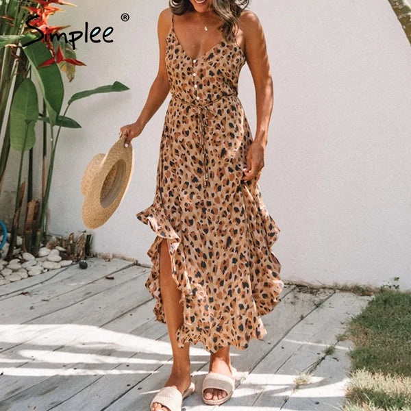 Simplee Leopard Print Dress