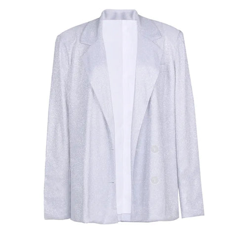 Women's Shiny Blazer Office Lady Casual