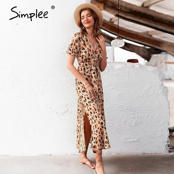 Simplee Leopard Print Dress