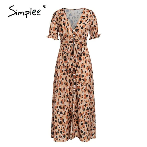 Simplee Leopard Print Dress