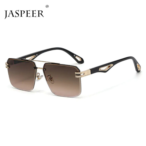 Oversized Rimless Rectangle Sunglasses